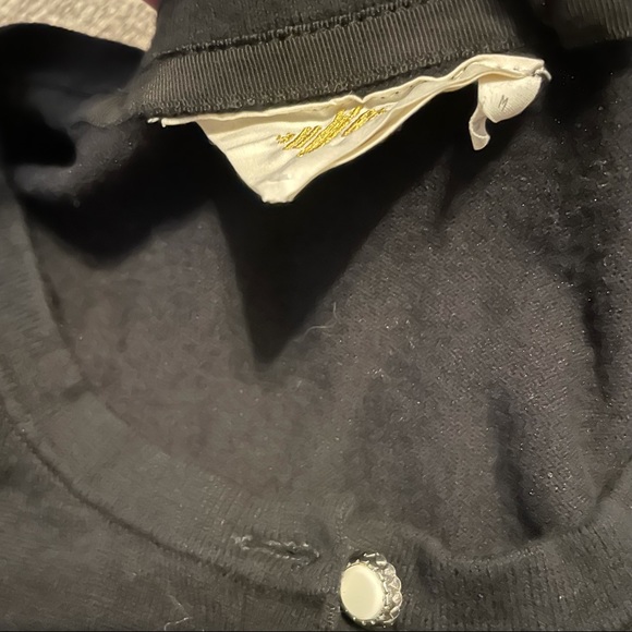 HWR | Anthro Black Shimmer Button Front Cardigan - Picture 6 of 6